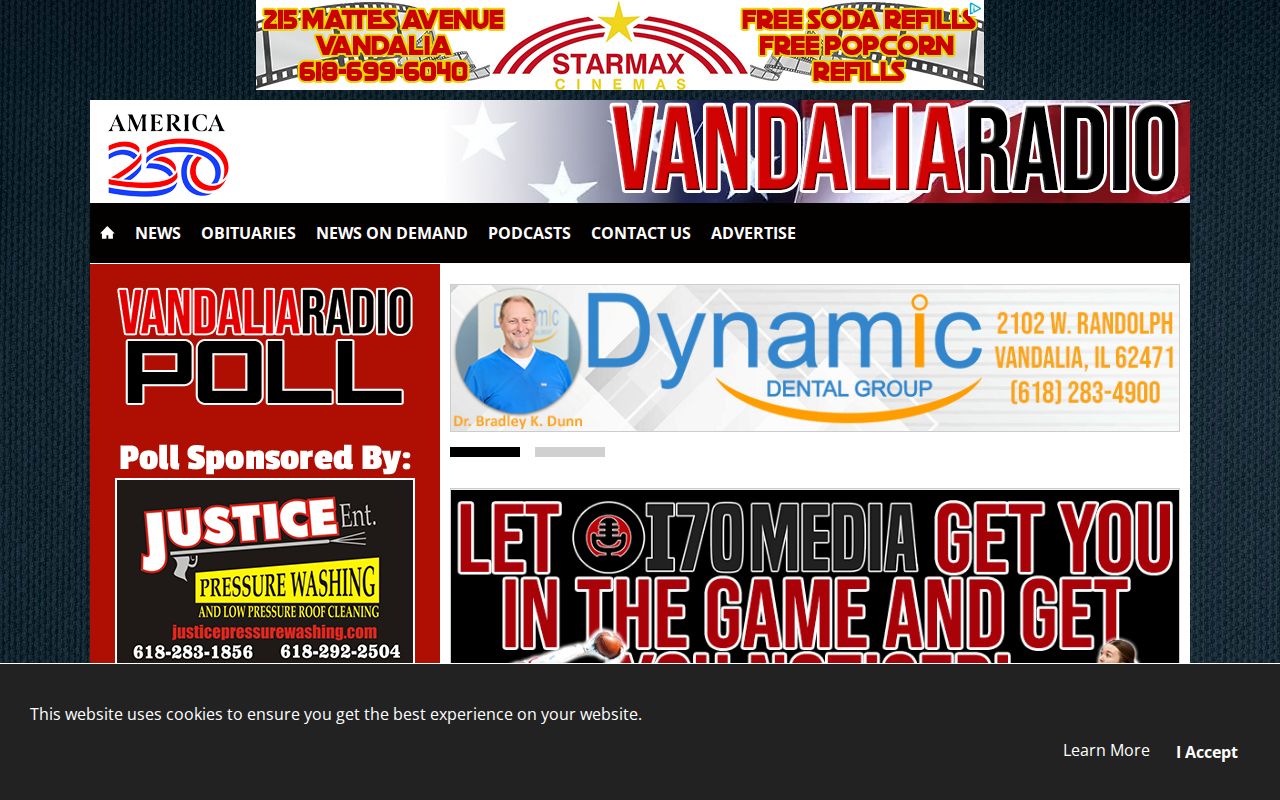 Vandalia Radio local news landing with Fayette County reporting