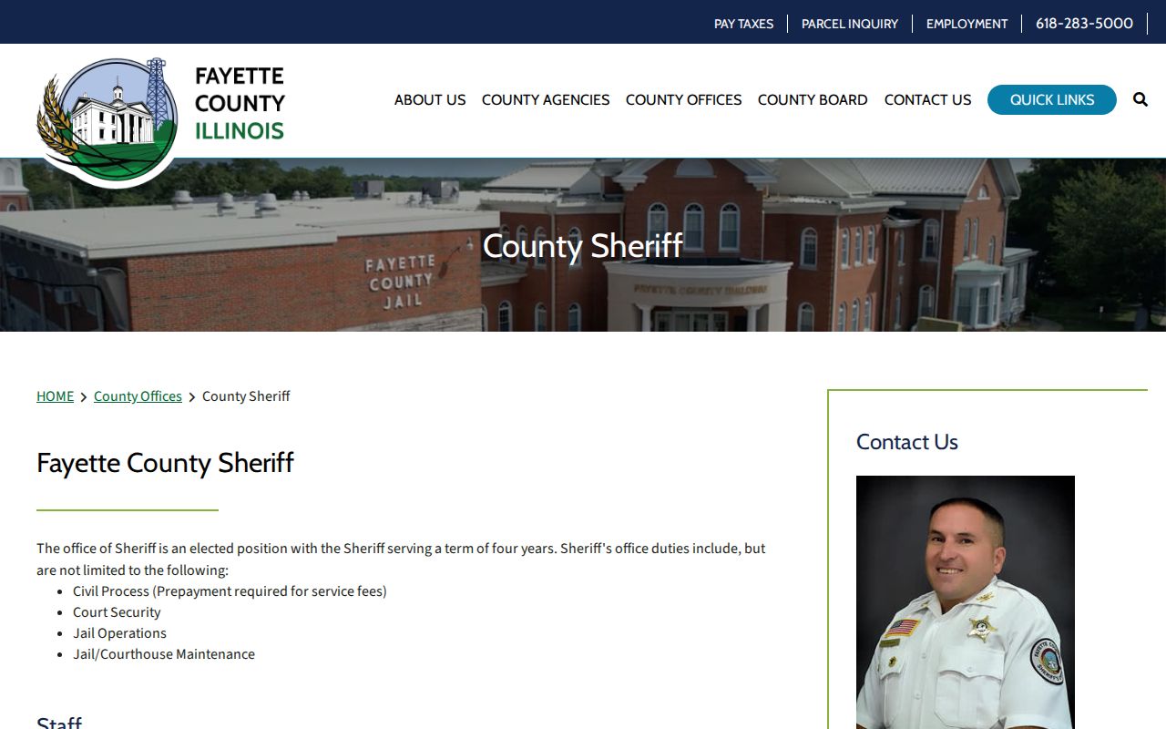 Fayette County Sheriff's Office and Fayette County Jail official contact page