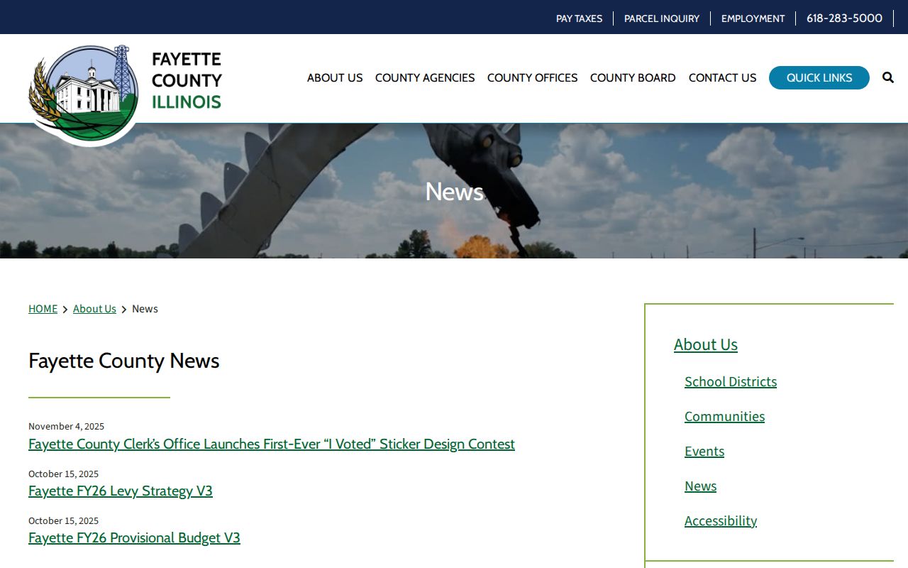 Fayette County official news page checked for a stable wanted or warrant list